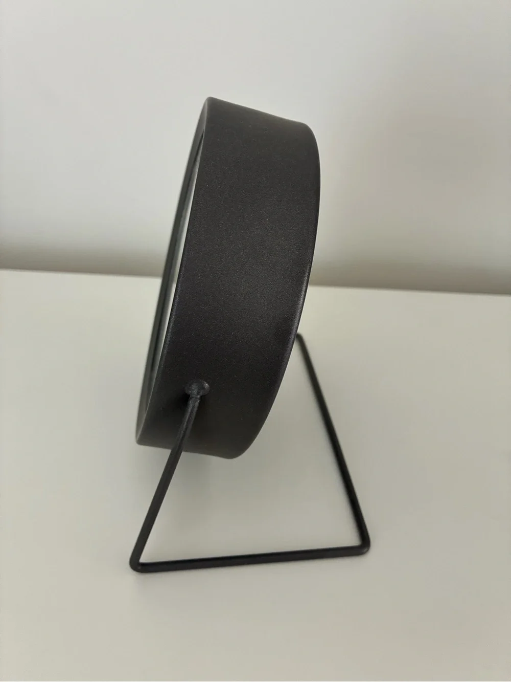 Rae Dunn Round Table Clock with Metal Stand Gray with White Face